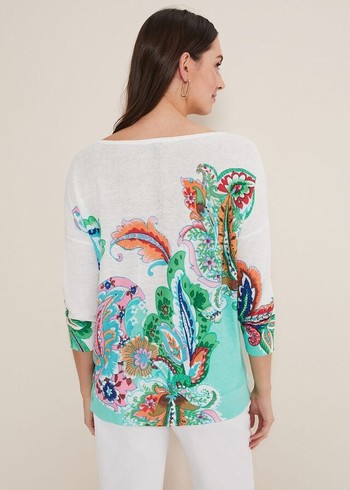 Phase Eight Azalia Paisley Print Knitwear Multicolor USA | 2605498-AB